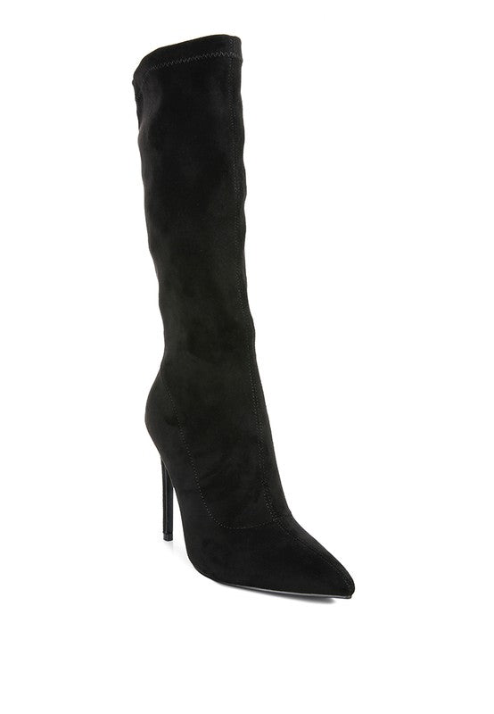 Playdate Pointed Toe High Heeled Calf Boot