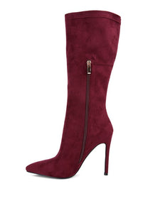Playdate Pointed Toe High Heeled Calf Boot