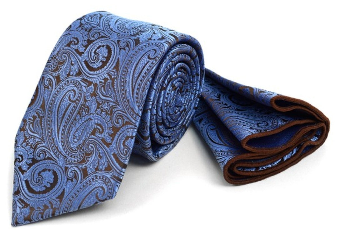 Blue Tie w/Matching Hanky
